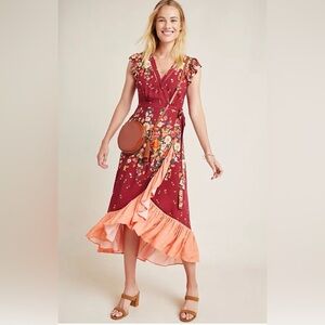 Farm Rio for Anthropologie Tesorina Wrap Dress